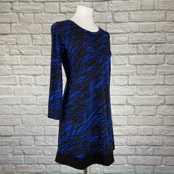 Calvin Klein Cobalt Blue, Black Abstract Dress - Picture 3 of 5